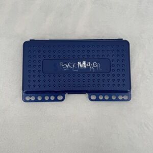 Vintage Y2K SpaceMaker Pencil Pocket Navy Blue Hard Plastic Case 3-Ring Binder